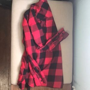 Divided women’s hipster flannel style button up